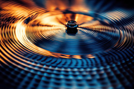 A close up of a record with the word music on itの素材