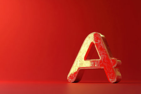 A red letter A with stars on itの素材