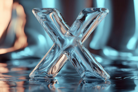 A red and clear X is on a tableの素材