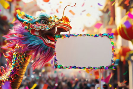 A colorful dragon with a white backgroundの素材