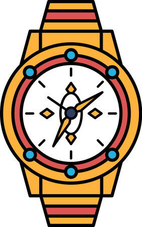 A watch with a face and bandのイラスト素材