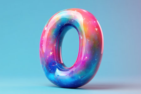 A colorful, glowing circle with a blue and red swirlの素材