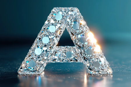 A diamond shaped letter A with a diamond shaped letter B on top of it. The diamond shaped letters are made of small diamondsの素材