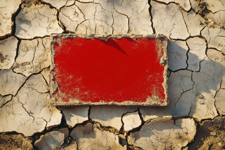 A sign is on a wall with a lot of cracks and peeling paintの素材