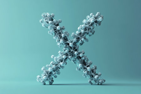 The letter X is made of bones and is floating in the airの素材