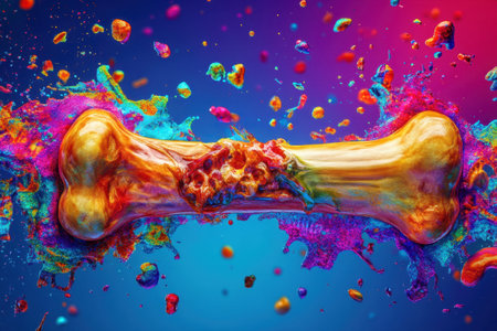 A white bone is on a backgroundの素材