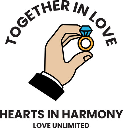 A hand holding a ring with the wordsのイラスト素材