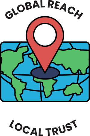 A globe with a pin on it in the style of sign illustrationsのイラスト素材