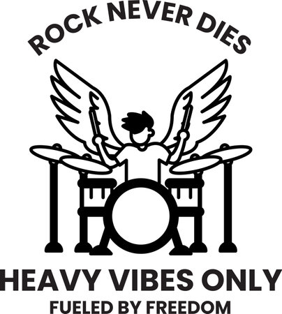 A man playing drums with a banner in the style of sign illustrationsのイラスト素材