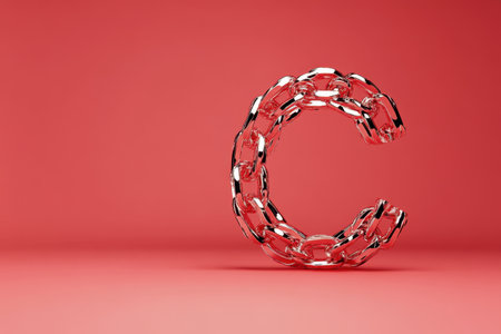 A gold chain with a broken linkの素材