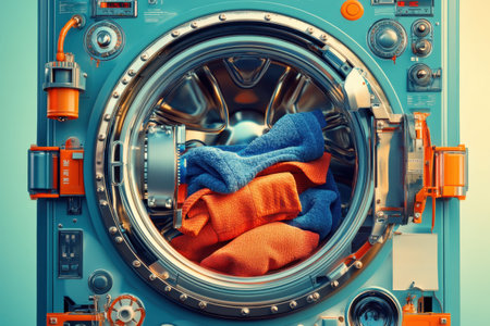 A colorful, swirling vortex of light and color. The colors are bright and vibrant, creating a sense of energy and movement. The image is abstract and surreal, with no clear subject or focal pointの素材