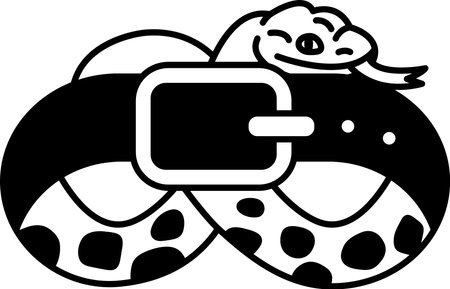 A snake is wearing a belt and smilingのイラスト素材