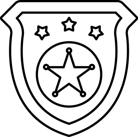 A badge with a star and three stars on itのイラスト素材