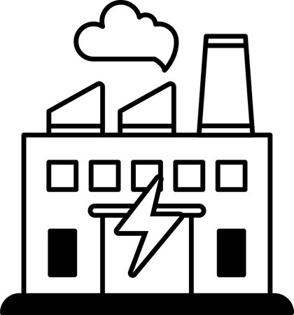 A building with a lightning bolt on itのイラスト素材