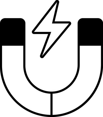 A magnet with a lightning bolt on itのイラスト素材