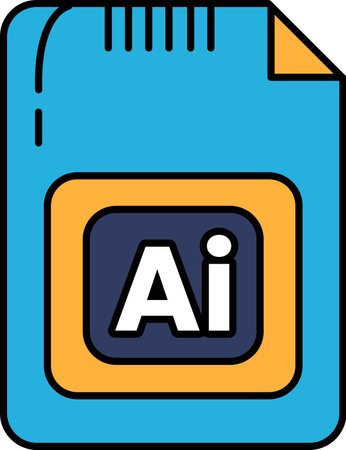 A blue and orange card with the word "A" on it. The card is a flash driveのイラスト素材