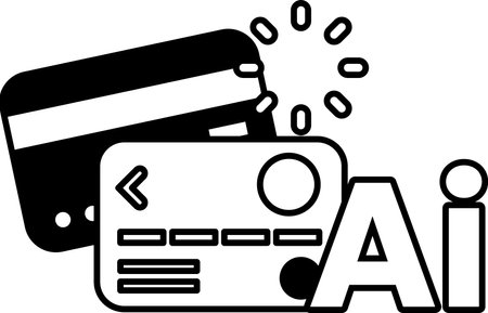 A credit card with a circle on it is on top of a white background In black and white line styleのイラスト素材