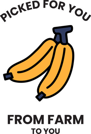 Two bananas picked from a farm to youのイラスト素材