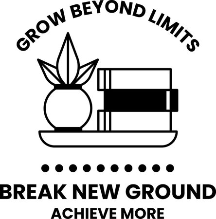 A plant sits on a table next to a stack of booksのイラスト素材