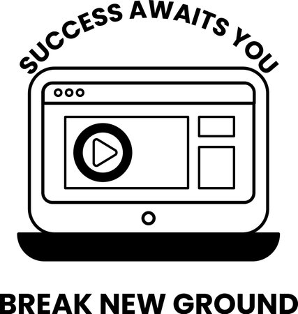 A laptop with a video playing on itのイラスト素材