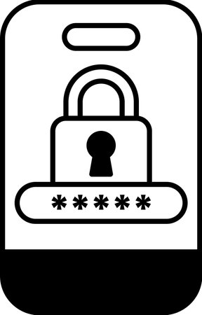 A phone with a lock on it. The lock is a symbol of securityのイラスト素材