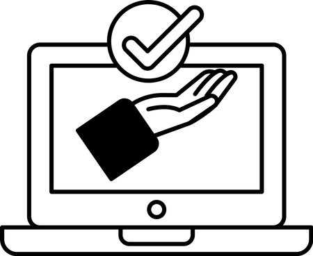 A hand is holding a tablet with a check mark on it. Concept of accomplishment or successのイラスト素材