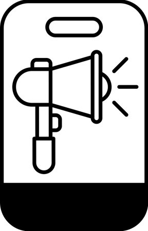 A phone with a microphone and a large speaker on it. The phone is a symbol of communication and amplificationのイラスト素材