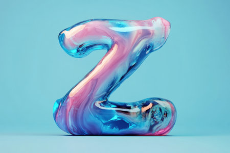 The letter Z is made of a blue and pink substance. It is a unique and creative way to spell the letterの素材