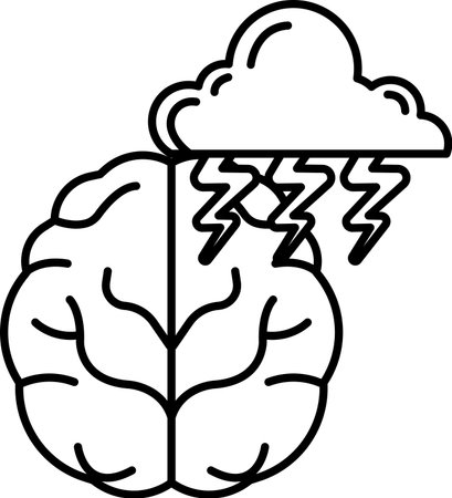A brain with a lightning bolt in itのイラスト素材