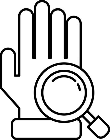 A hand with a magnifying glass on itのイラスト素材
