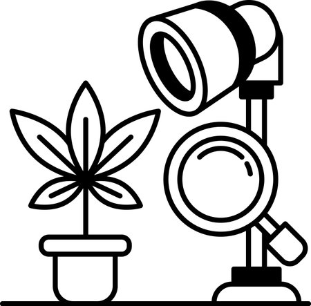 A plant is next to a magnifying glassのイラスト素材