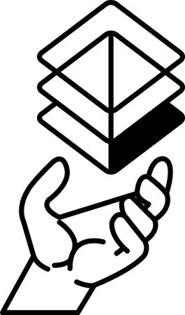 A hand holding a stack of blocksのイラスト素材