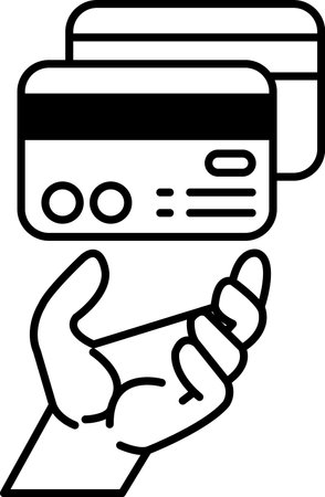 A hand holding two credit cardsのイラスト素材