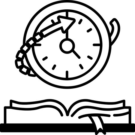 A clock with a circle and a arrow pointing to the rightのイラスト素材