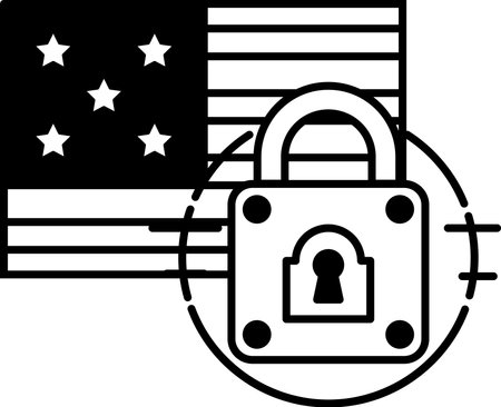A black and white image of a key and a star with the words "Security" below it. The key is positioned in the center of the image, and the star is located above it. Concept of security and protectionのイラスト素材