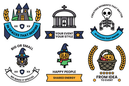 A Set of illustrations in party and event concepts in line drawing styleのイラスト素材