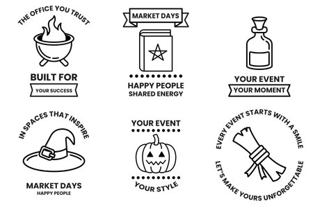 A Set of illustrations in party and event concepts in line drawing styleのイラスト素材