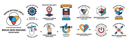 A Set of illustrations in the concept of business equipment in a line styleのイラスト素材