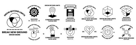 A Set of illustrations in the concept of business equipment in a line styleのイラスト素材