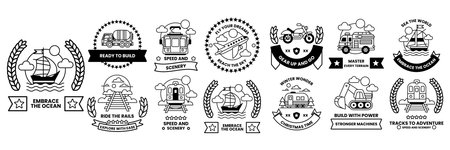 A collection of fruit and vegetable badgesのイラスト素材