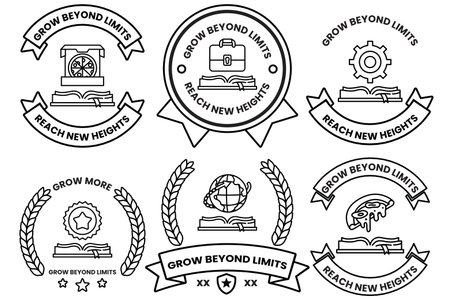 The image is a collection of six different logo designsのイラスト素材