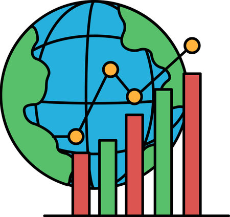 A black and white drawing of a globe with a series of lines and dots surrounding it. The lines and dots represent data and the globe represents the world. Concept of global dataのイラスト素材