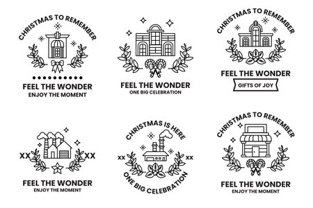 Feel the wonder. Christmas is here. Enjoy the moment. One big celebration. Gifts of joyのイラスト素材