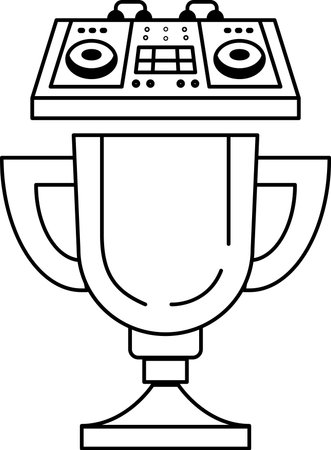 A white trophy with a black and white background. The trophy is a symbol of achievement and successのイラスト素材