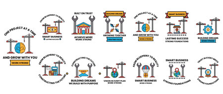 A series of black and white icons that say "Design at a time with you". The icons are all different shapes and sizes, but they all have a similar themeのイラスト素材