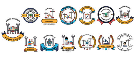 A collection of black and white logos for Smart Bling. The logos are all different and feature various designs and symbolsのイラスト素材