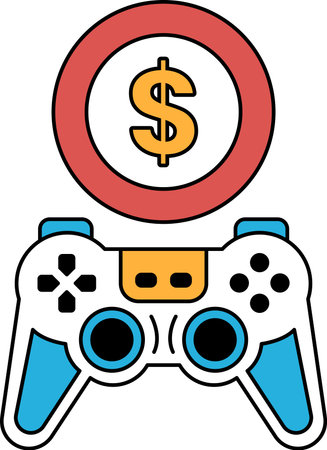 A black and white image of a Playstation controller with a dollar sign on it. Concept of a video...