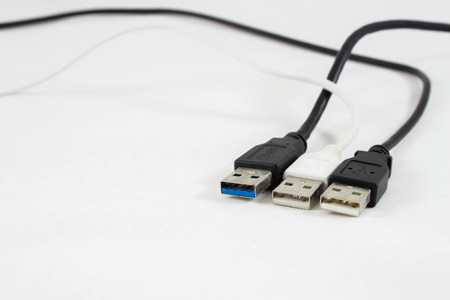 USB on white backgroundの写真素材