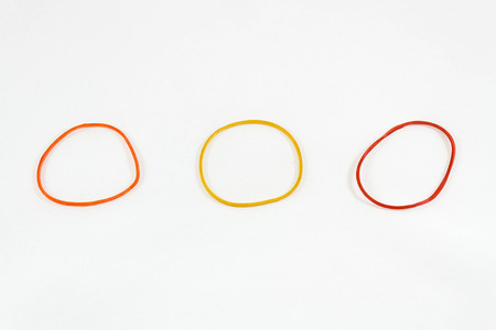 Rubber band on white backgroundの写真素材
