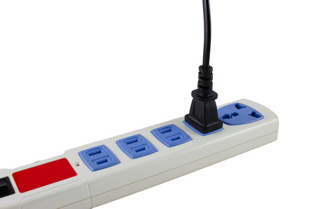 extension power cord on white background